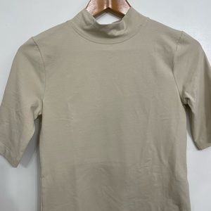 Zara Light Grey Turtle Neck Cropped Tee